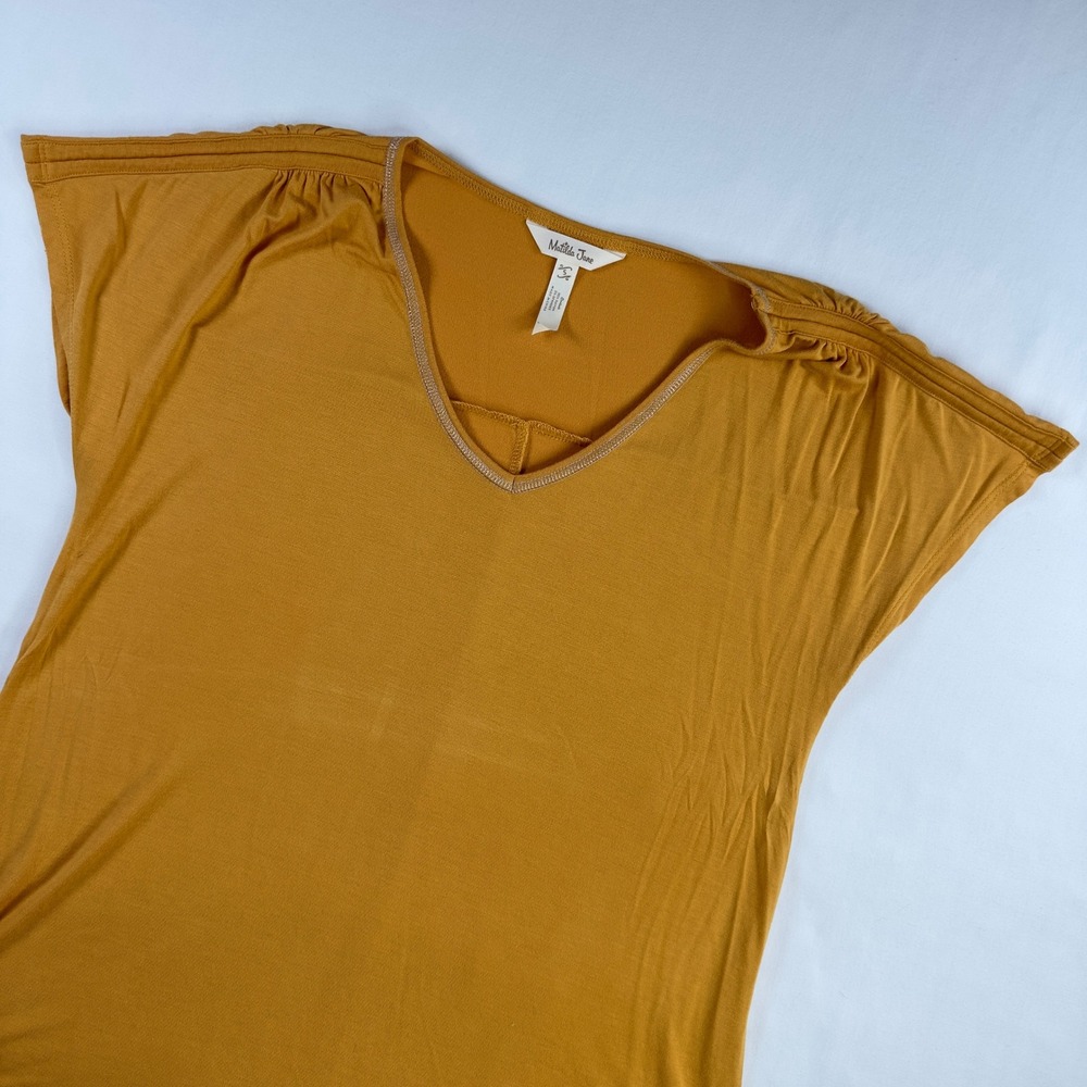 Matilda Jane Shirt Women's Small Gold Just Imagine Brione Ochre Cap Sleeve